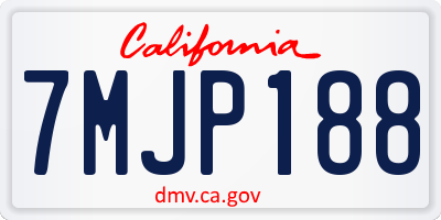 CA license plate 7MJP188