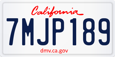 CA license plate 7MJP189