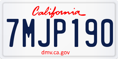 CA license plate 7MJP190