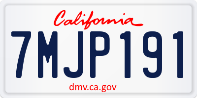 CA license plate 7MJP191