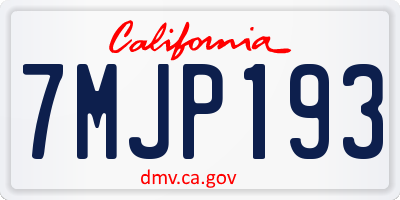 CA license plate 7MJP193