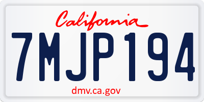 CA license plate 7MJP194