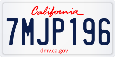 CA license plate 7MJP196