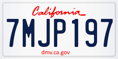 CA license plate 7MJP197