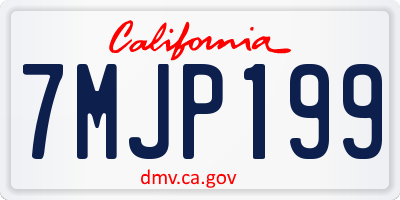 CA license plate 7MJP199