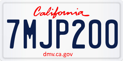 CA license plate 7MJP200