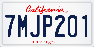 CA license plate 7MJP201