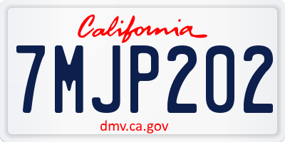 CA license plate 7MJP202