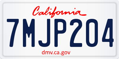 CA license plate 7MJP204