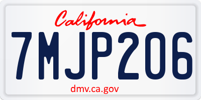 CA license plate 7MJP206