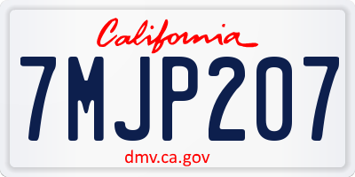 CA license plate 7MJP207