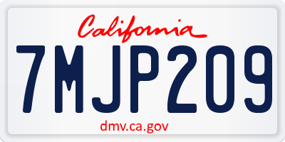 CA license plate 7MJP209