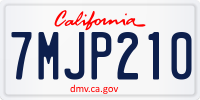 CA license plate 7MJP210