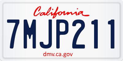 CA license plate 7MJP211