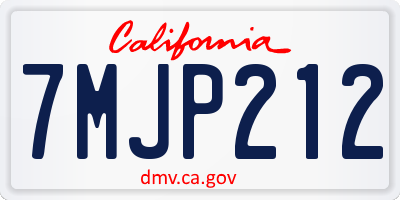 CA license plate 7MJP212