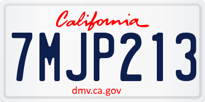 CA license plate 7MJP213