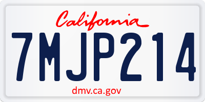 CA license plate 7MJP214