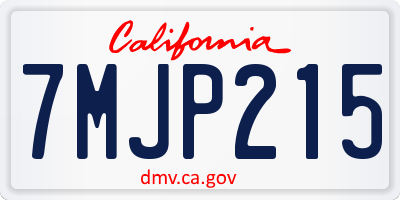 CA license plate 7MJP215