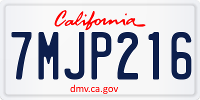 CA license plate 7MJP216