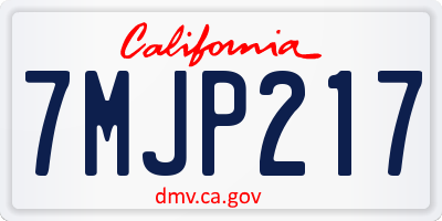 CA license plate 7MJP217