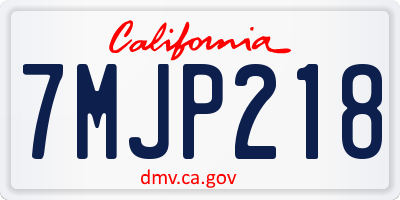 CA license plate 7MJP218