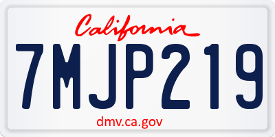 CA license plate 7MJP219