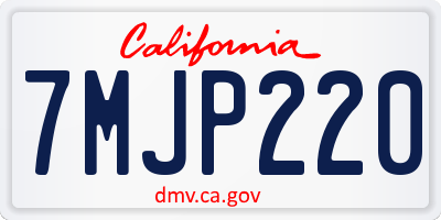 CA license plate 7MJP220