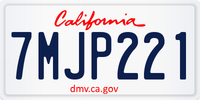 CA license plate 7MJP221