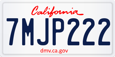 CA license plate 7MJP222