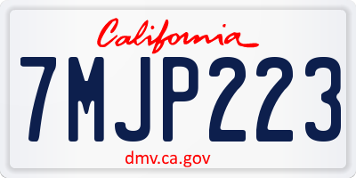 CA license plate 7MJP223