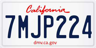 CA license plate 7MJP224