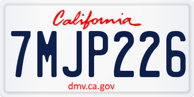 CA license plate 7MJP226