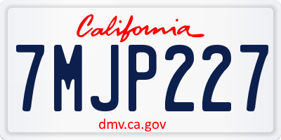 CA license plate 7MJP227