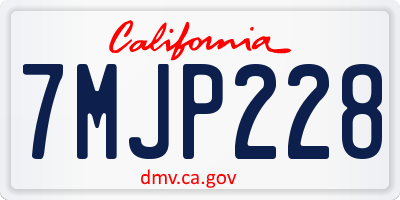 CA license plate 7MJP228