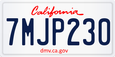 CA license plate 7MJP230