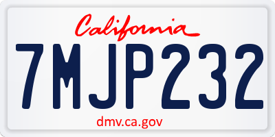 CA license plate 7MJP232