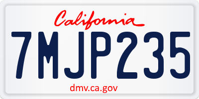 CA license plate 7MJP235