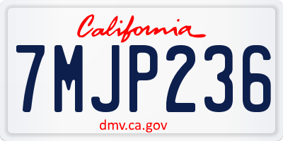 CA license plate 7MJP236