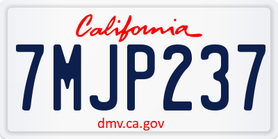 CA license plate 7MJP237