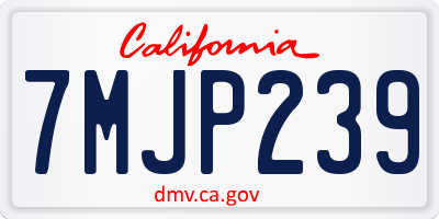 CA license plate 7MJP239