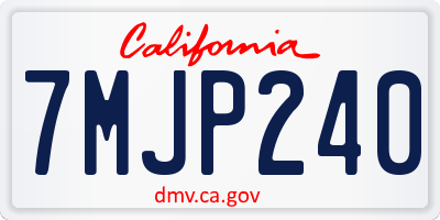 CA license plate 7MJP240