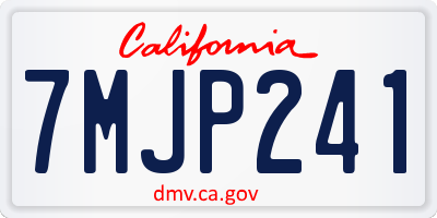 CA license plate 7MJP241