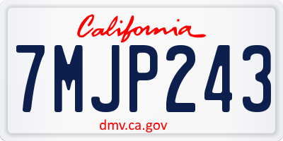 CA license plate 7MJP243