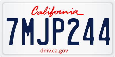 CA license plate 7MJP244