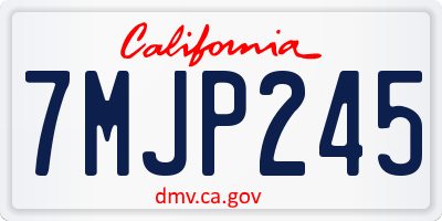 CA license plate 7MJP245