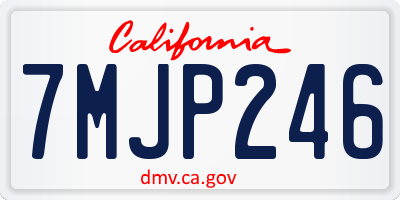 CA license plate 7MJP246