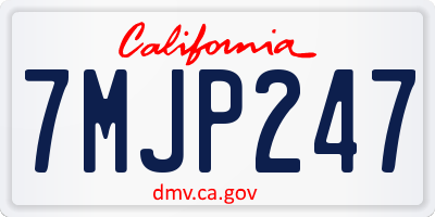 CA license plate 7MJP247