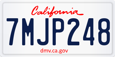 CA license plate 7MJP248