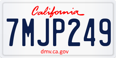 CA license plate 7MJP249