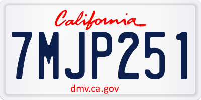 CA license plate 7MJP251